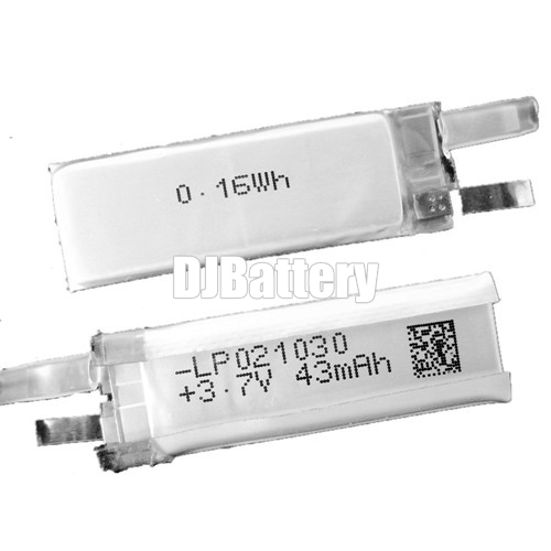 021030 3.7V43mAh ultra thin lithium polymer battery